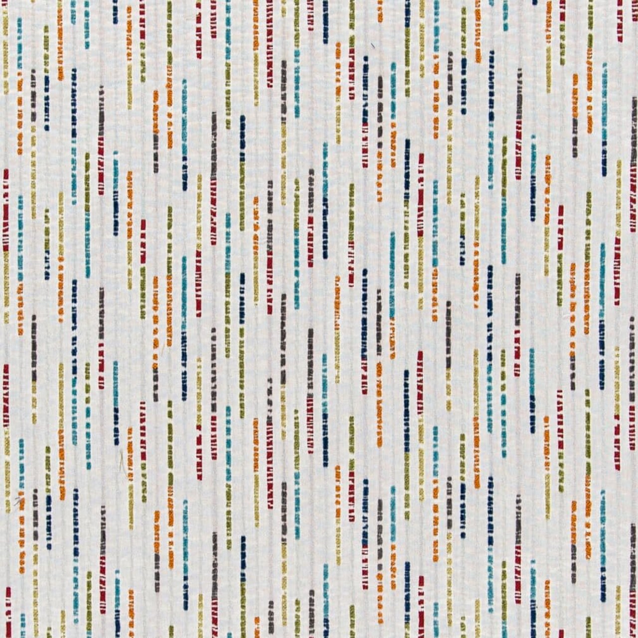 Blue Green Orange Abstract Woven Pattern Upholstery Fabric by The Yard - SKU: Natasha Confetti